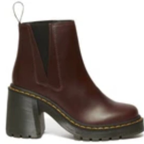 Dr. Martens Spence Flared Heel Ankle Boots Brown Leather Women’s 7 31756201 NEW - Picture 6 of 13